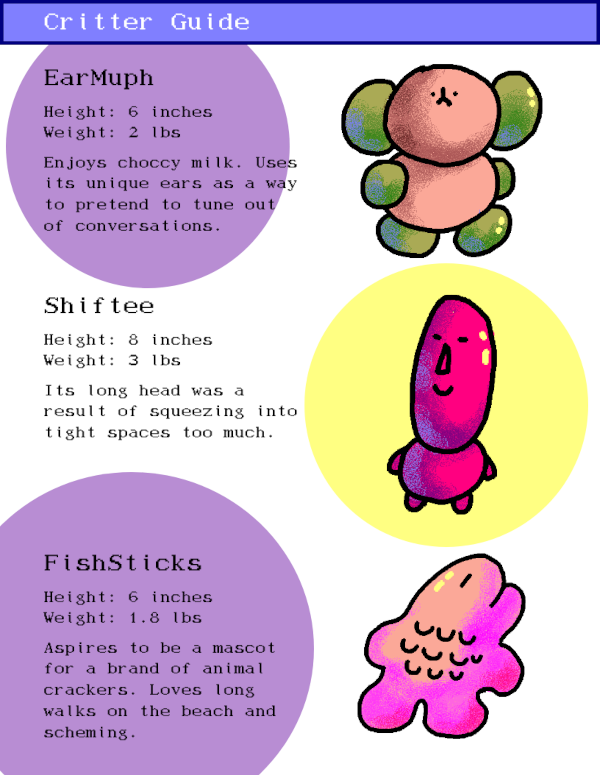 page 1 of creature bios